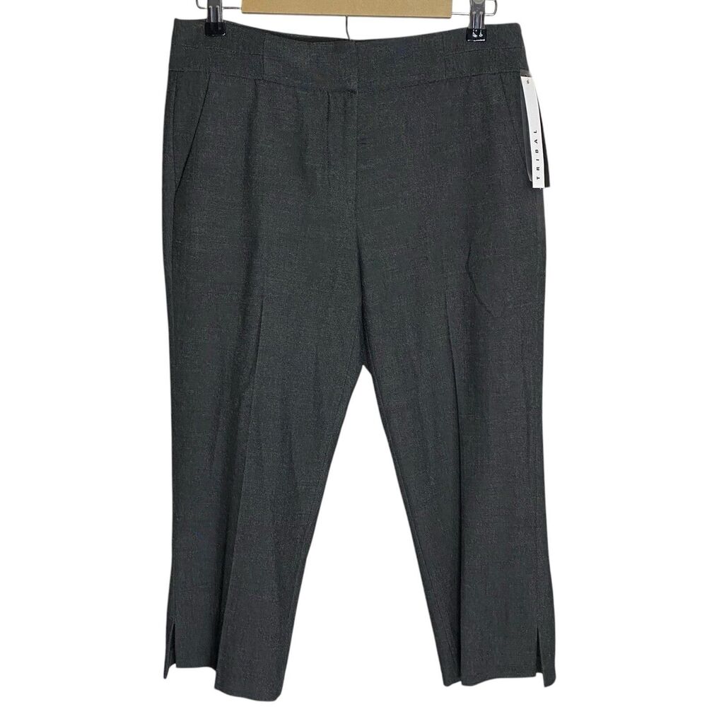 Tribal Dress Pants Womens 6 (31x23) Gray Trousers Crop Capri Business Office NWT